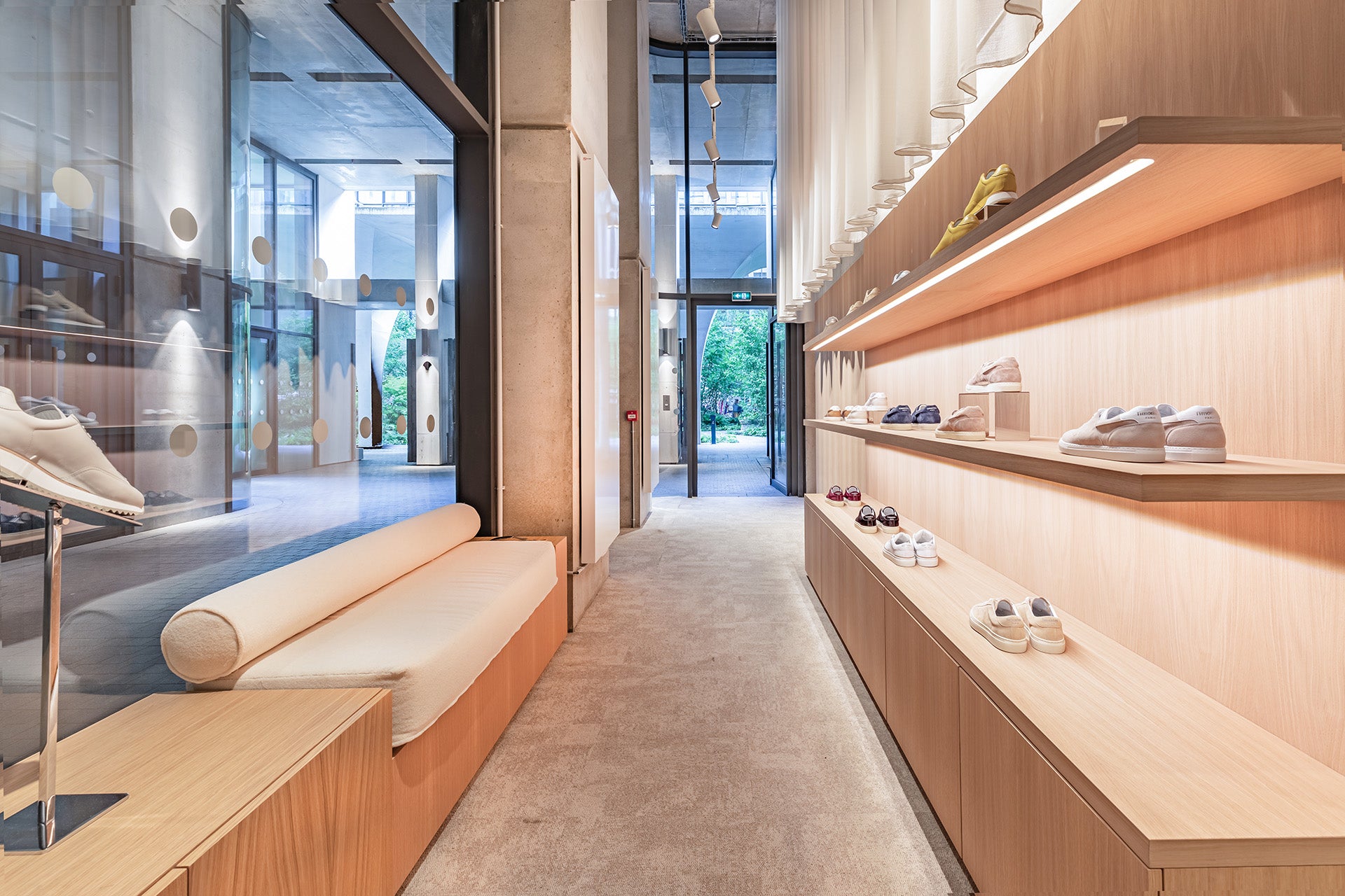 Timothee Paris First flagship store with engawa concept overlooking courtyard garden