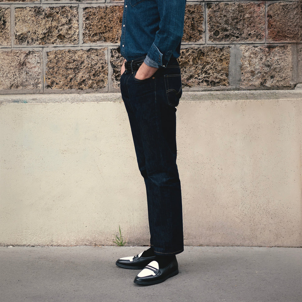 Touquet Loafer by french brand Timothee Paris Black and white leather image photo 2