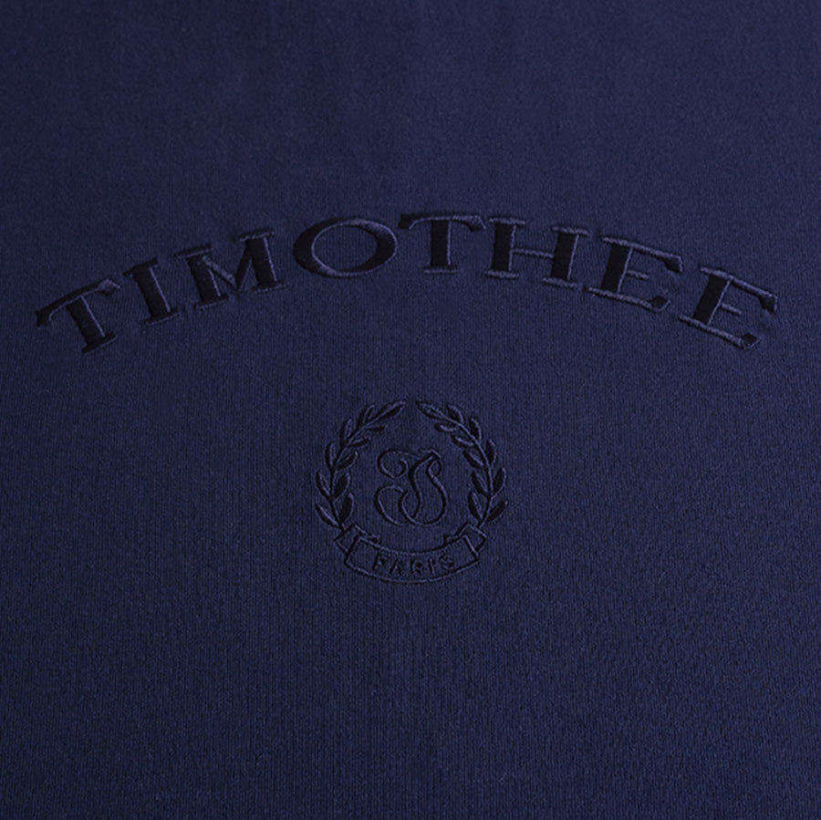 navy-short-sleeve-embroidered-timothee-paris-monogram-logo-oversized-tshirt-detail-closeup