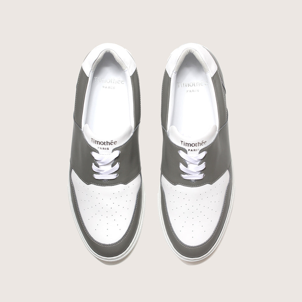 Handcrafted sneaker PYLA storm grey by French brand Timothée Paris top photo