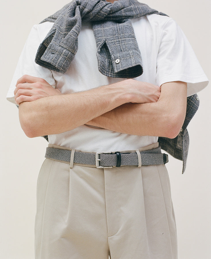 Timothee Paris braided belt collection black and white viscose belt