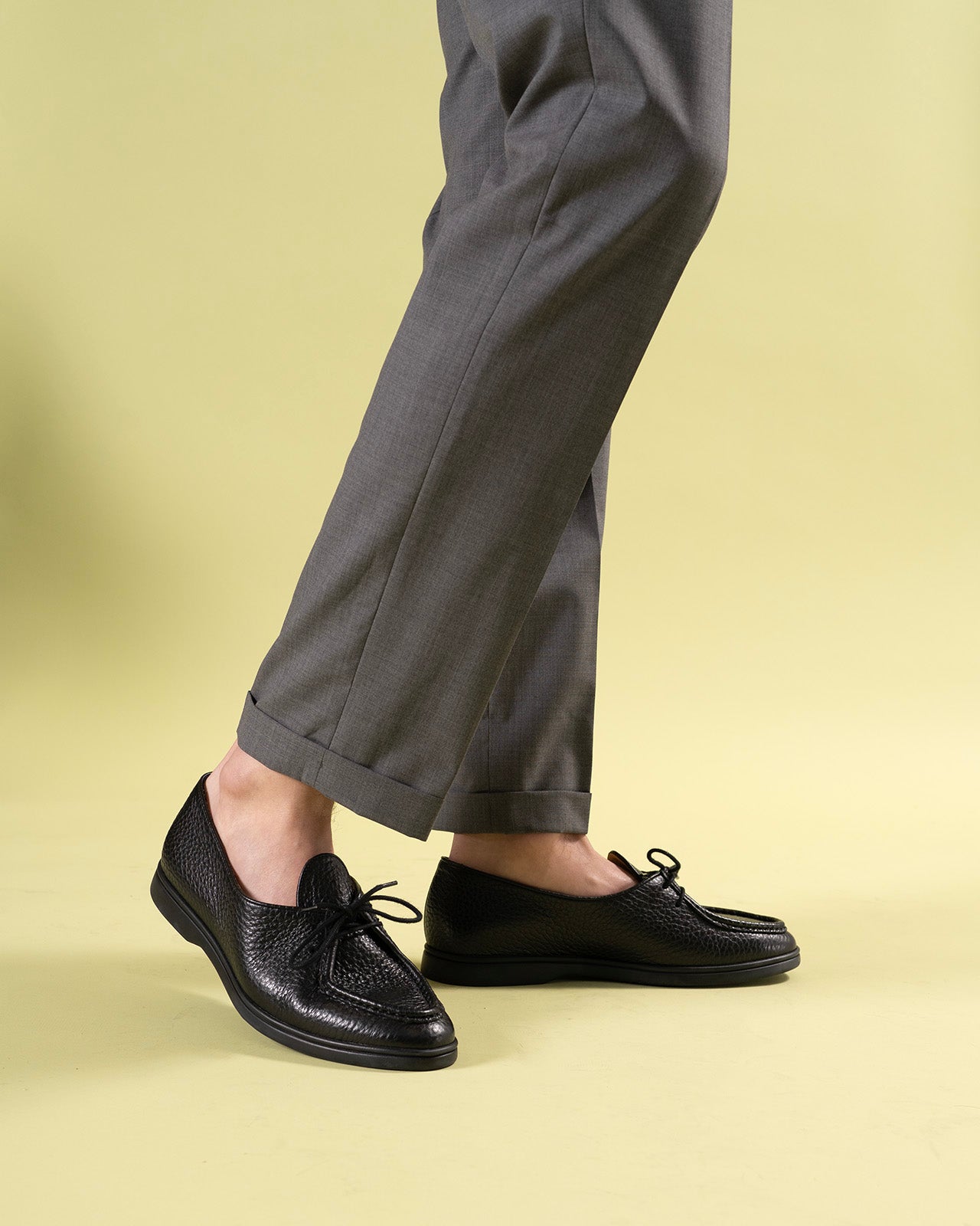 Handcrafted sneaker LOUVIERS Timothée Paris Forest Brown colour suede and leather