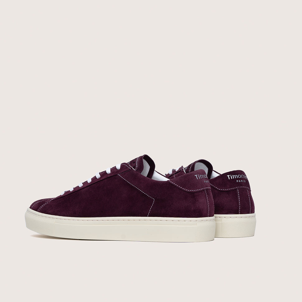 timothee paris sneaker atlantique sustainable suede mahogany red back photo