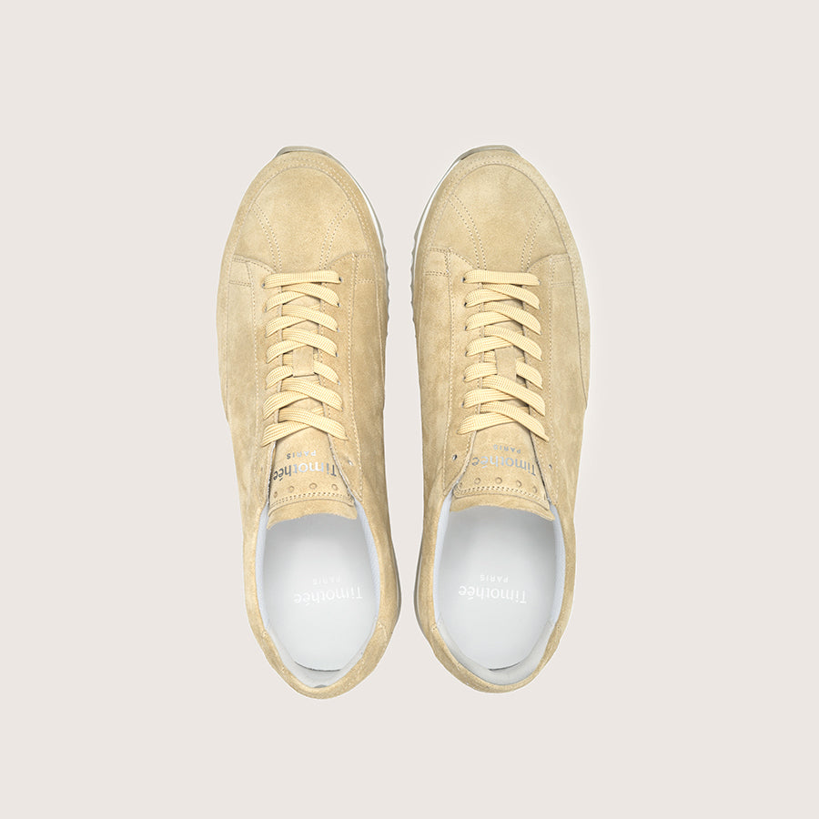 Timothee paris sneaker Cabourg Gold beige suede photo top
