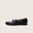 Hand crafted loafer by French Brand Timothee Paris black and white pebbled leather with black rubber sole Profile photo
