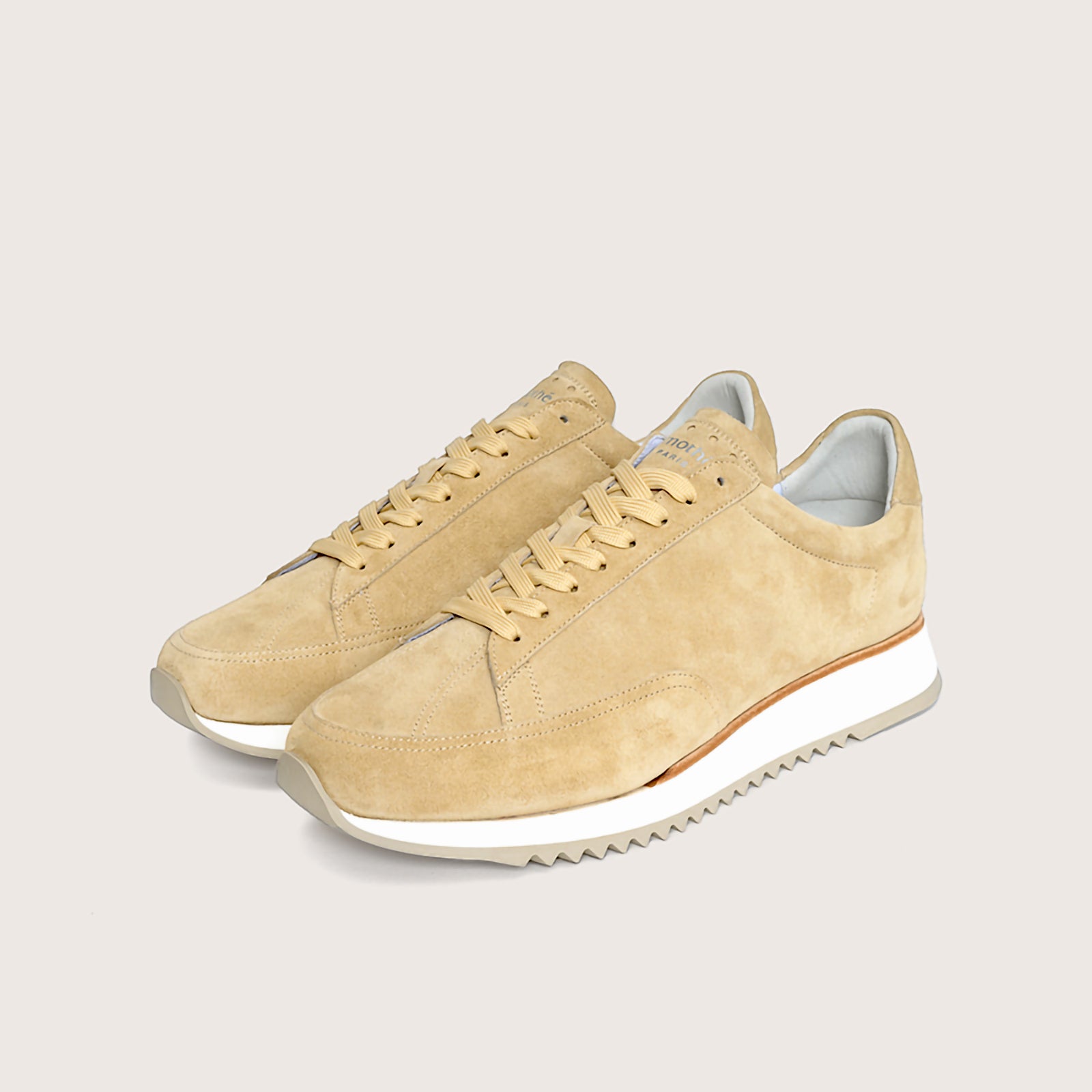 Timothee paris sneaker Cabourg Gold beige suede quarter photo