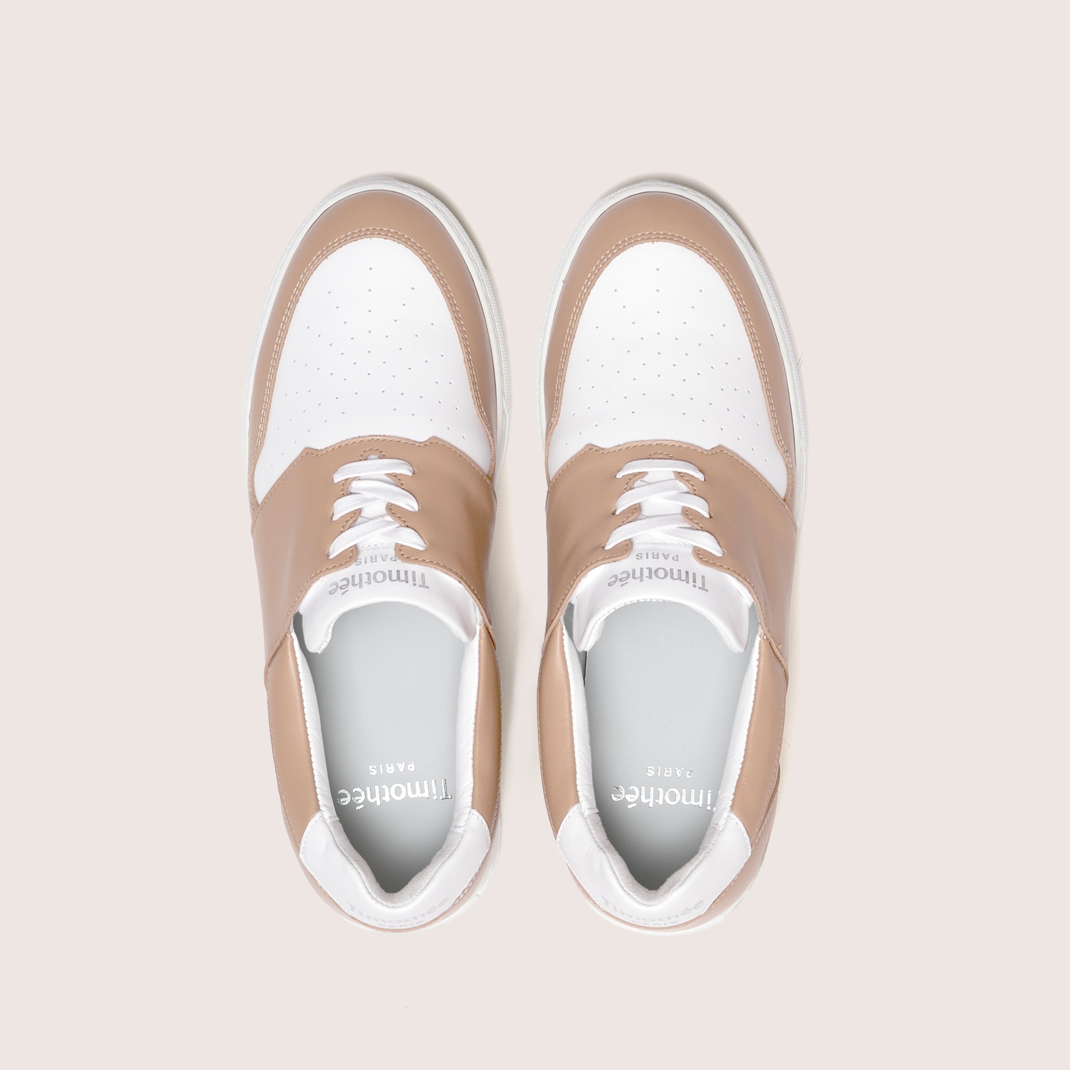 Handcrafted sneaker PYLA tan brown womens size by French brand Timothée Paris top photo