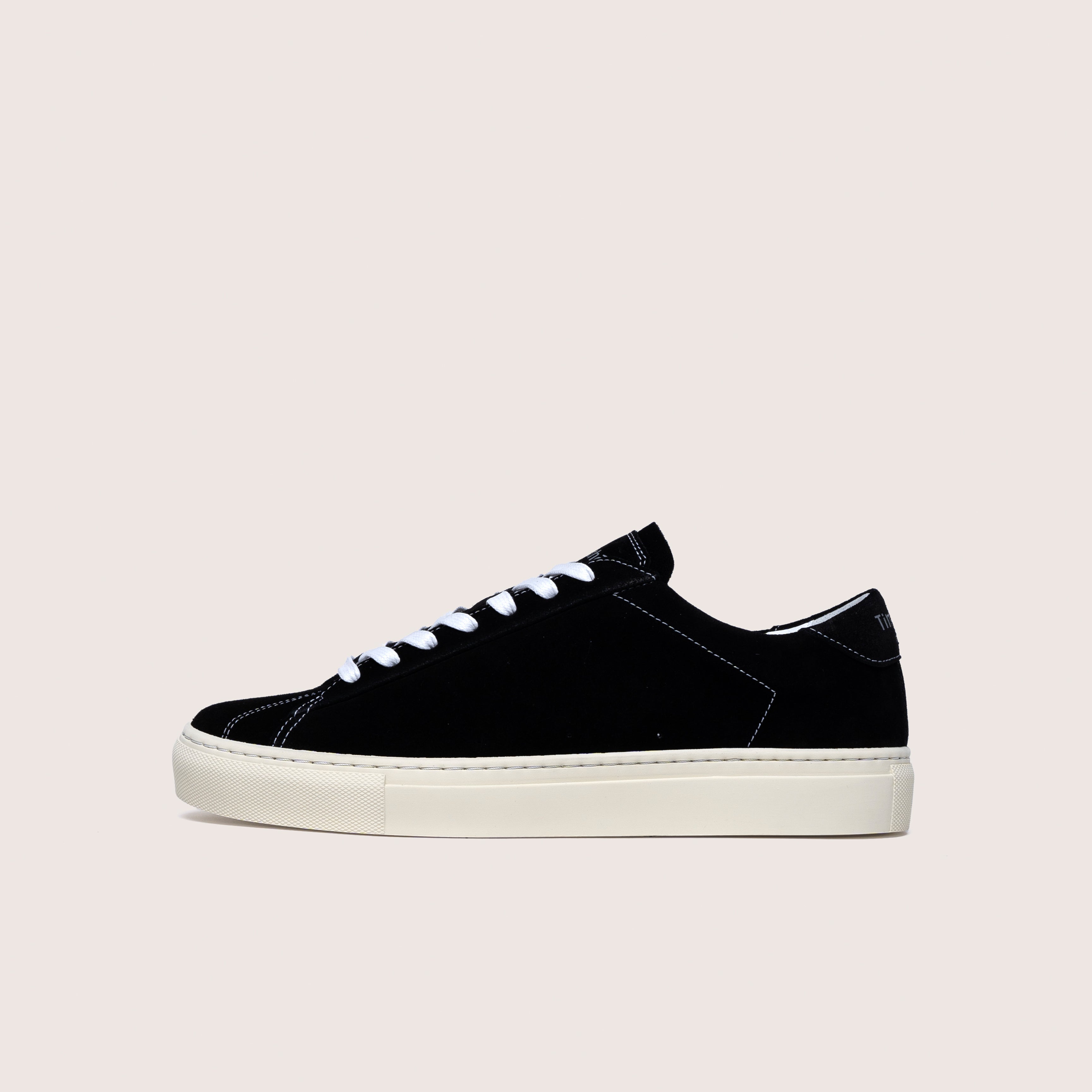French handcrafted clean black suede sneaker Atlantique by timothee paris profile photo 