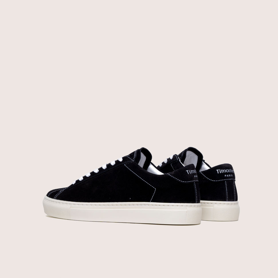 French handcrafted clean black suede sneaker Atlantique by timothee paris back photo 