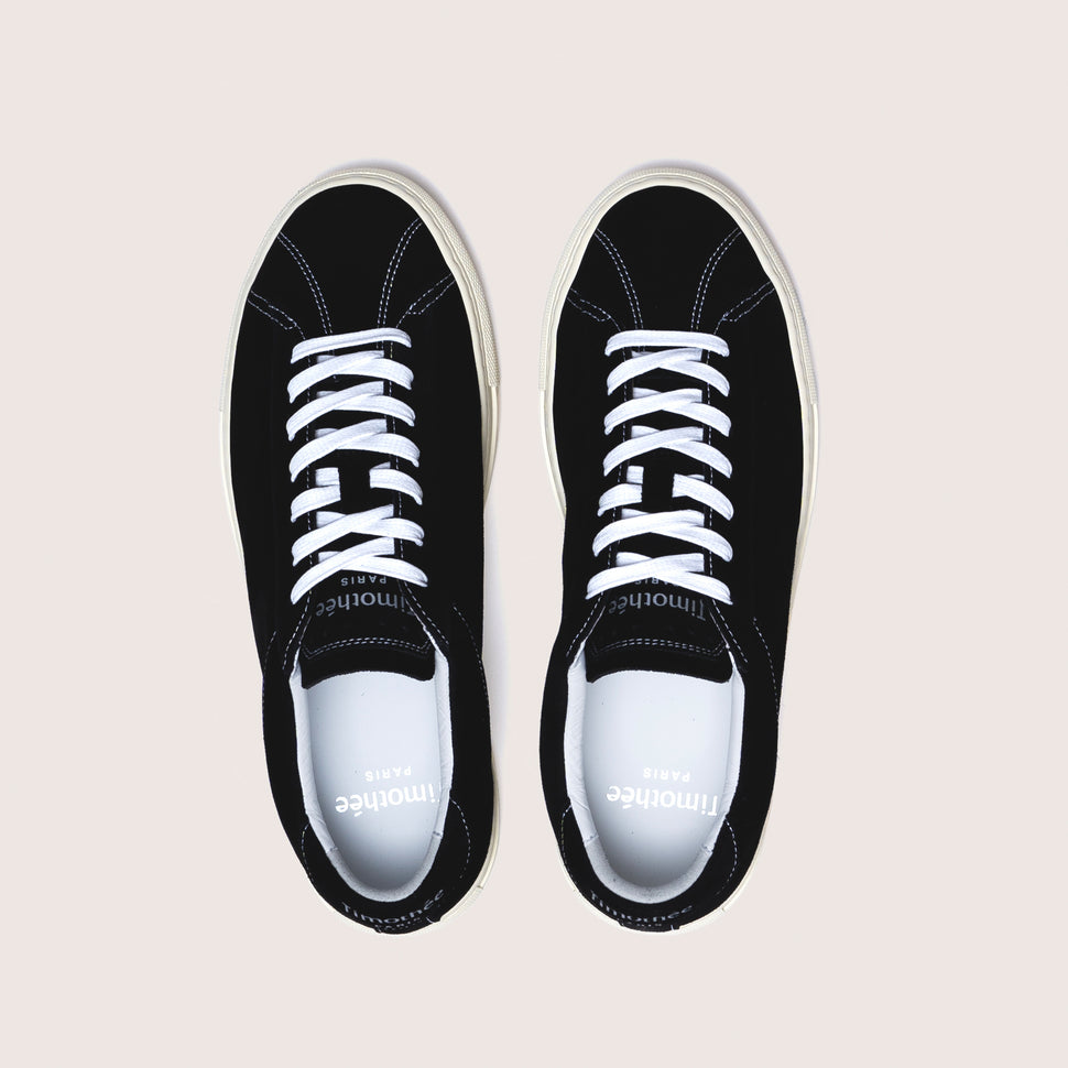 French handcrafted clean black suede sneaker Atlantique by timothee paris top photo 