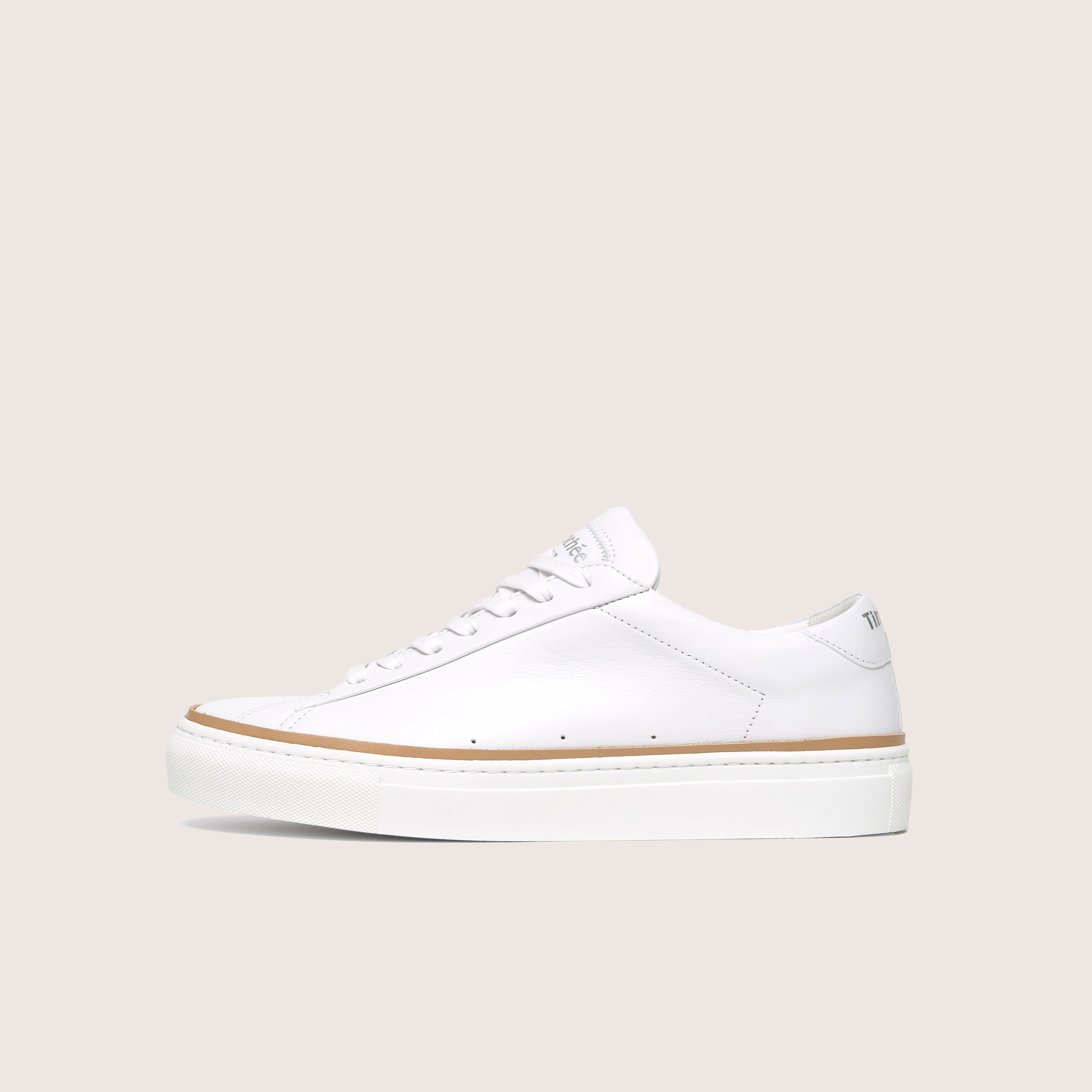 French handcrafted clean white sneaker Atlantique by timothee paris profile photo 