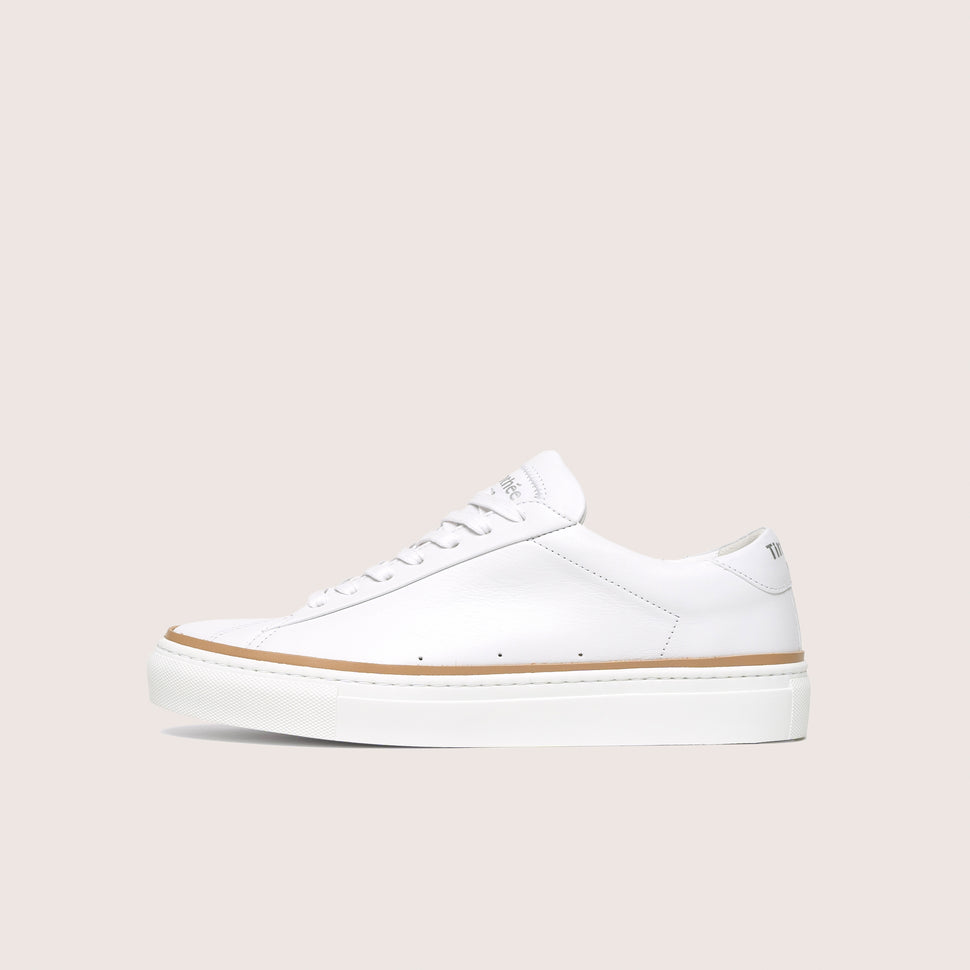 French handcrafted clean white sneaker Atlantique by timothee paris profile photo 