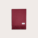 French contemporary artisan brand Timothee Paris bordeaux baby alpaca minimal scarf front image