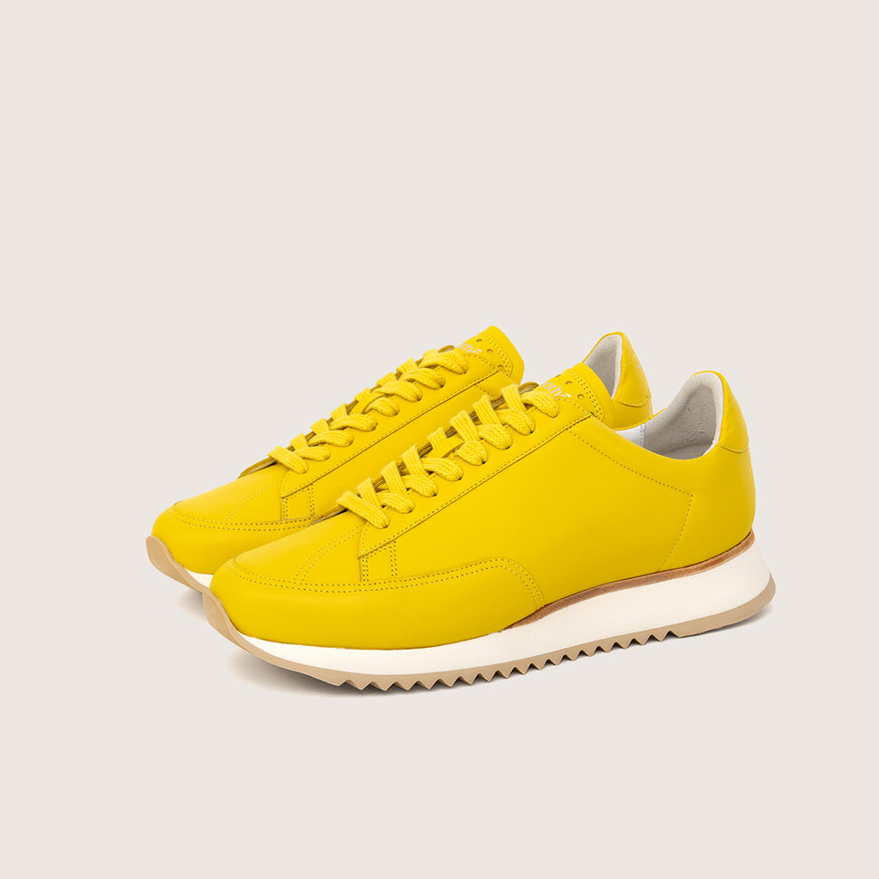 Sneaker-cabourg-nappa-butter-yellow-women-quarter-view-french-sneaker
