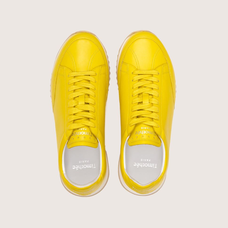 Sneaker-cabourg-nappa-butter-yellow-women-top-view-french-sneaker