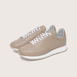 Timothee paris sneaker Cabourg Cloud taupe semi aniline leather white sole quarter photo