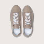 Timothee paris sneaker Cabourg Cloud taupe semi aniline leather white sole top photo