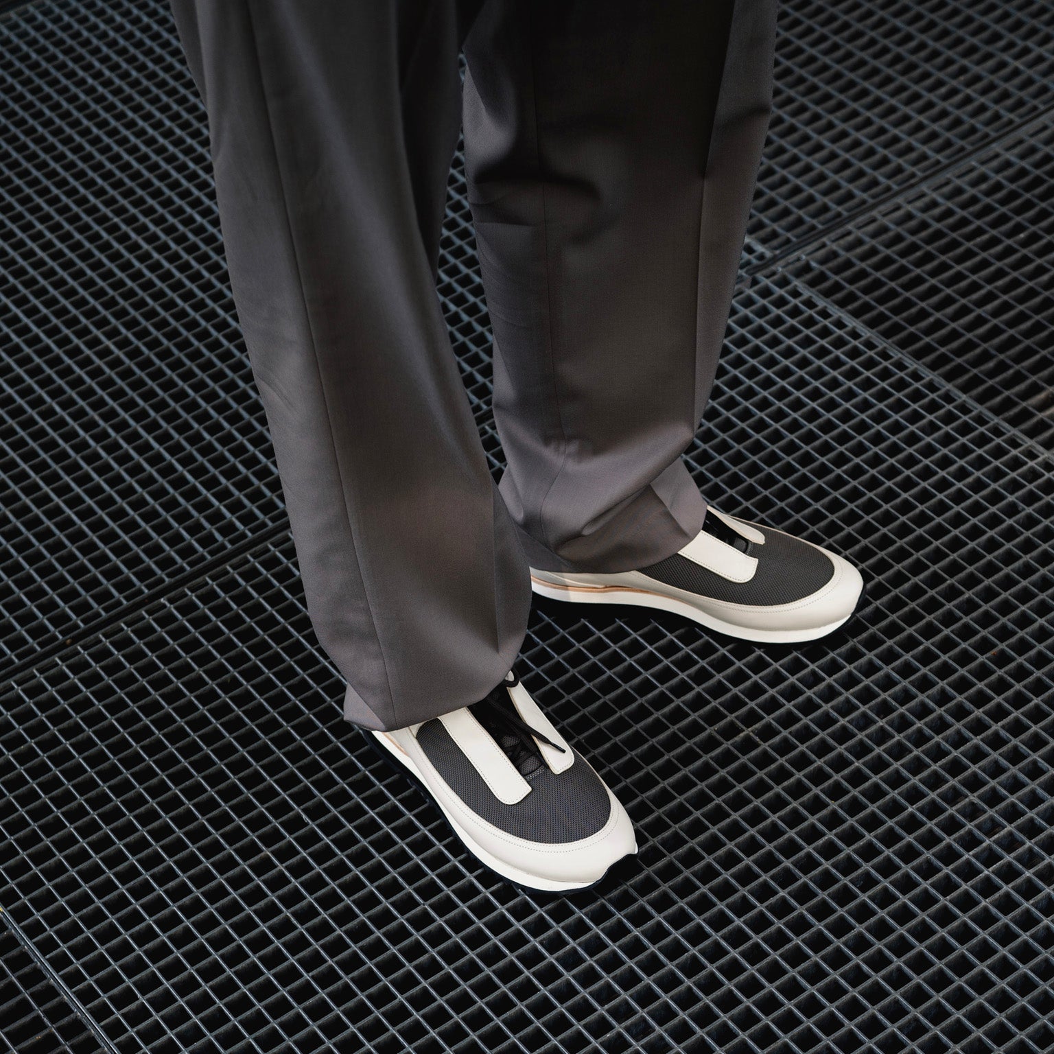 Handcrafted shoes sneaker VERDON Off White sporty style French footwear