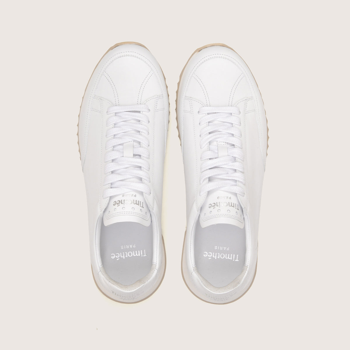 Handcrafted sneaker CABOURG white womens size by French brand Timothée Paris top photo