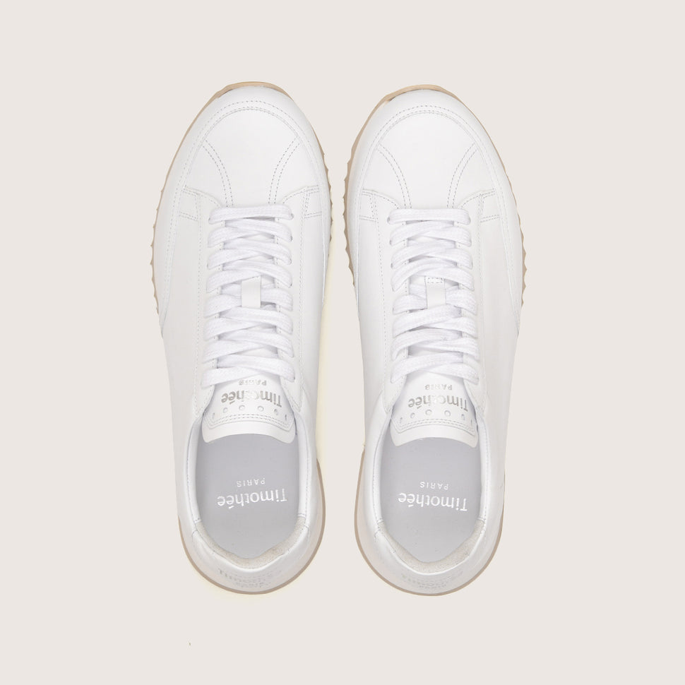 Handcrafted sneaker CABOURG white womens size by French brand Timothée Paris top photo