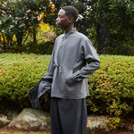 Japanese brand IKIJI Iconic wool drizzler jacket Grey colour Kimono style