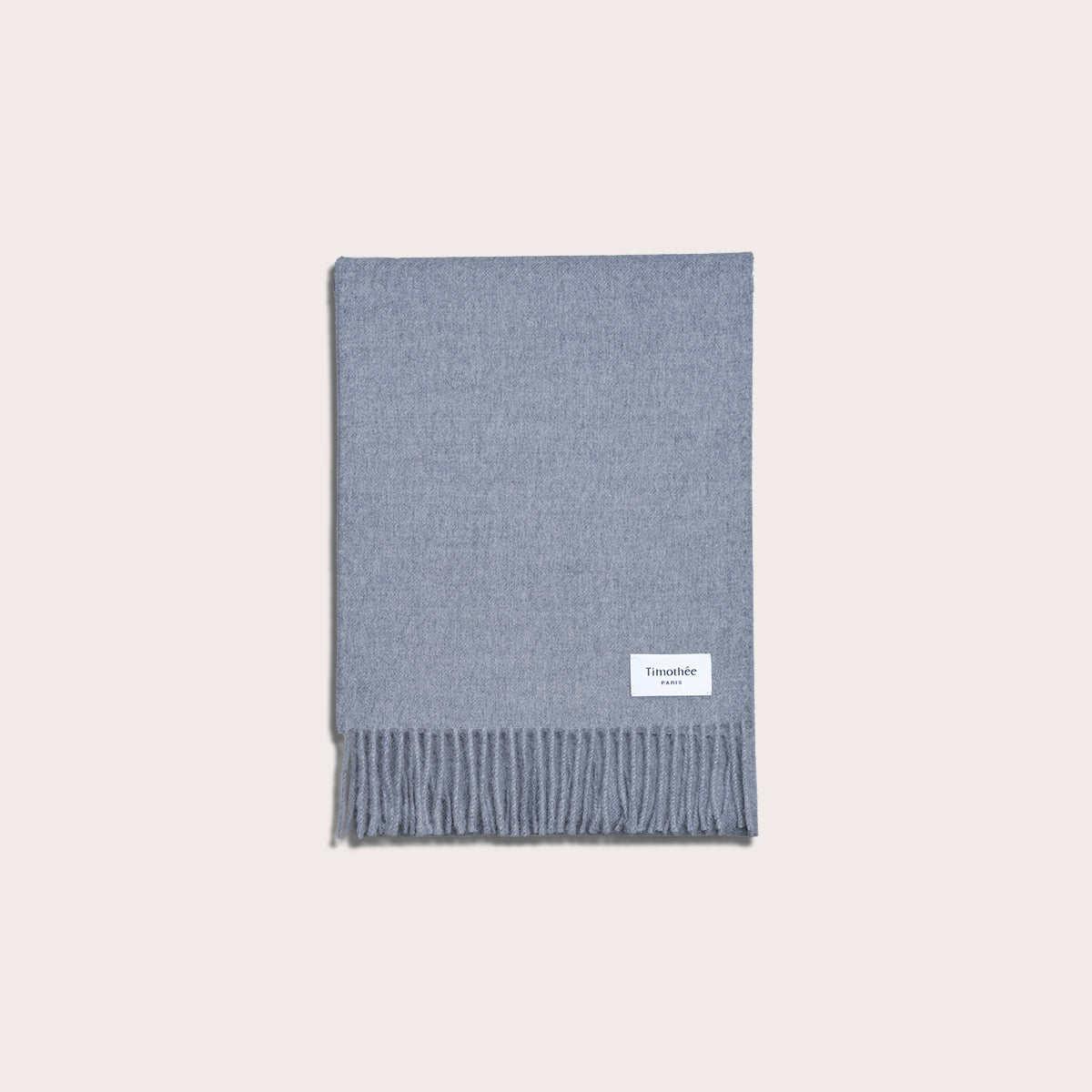 French brand Timothee Paris light grey clean baby alpaca scarf front image 