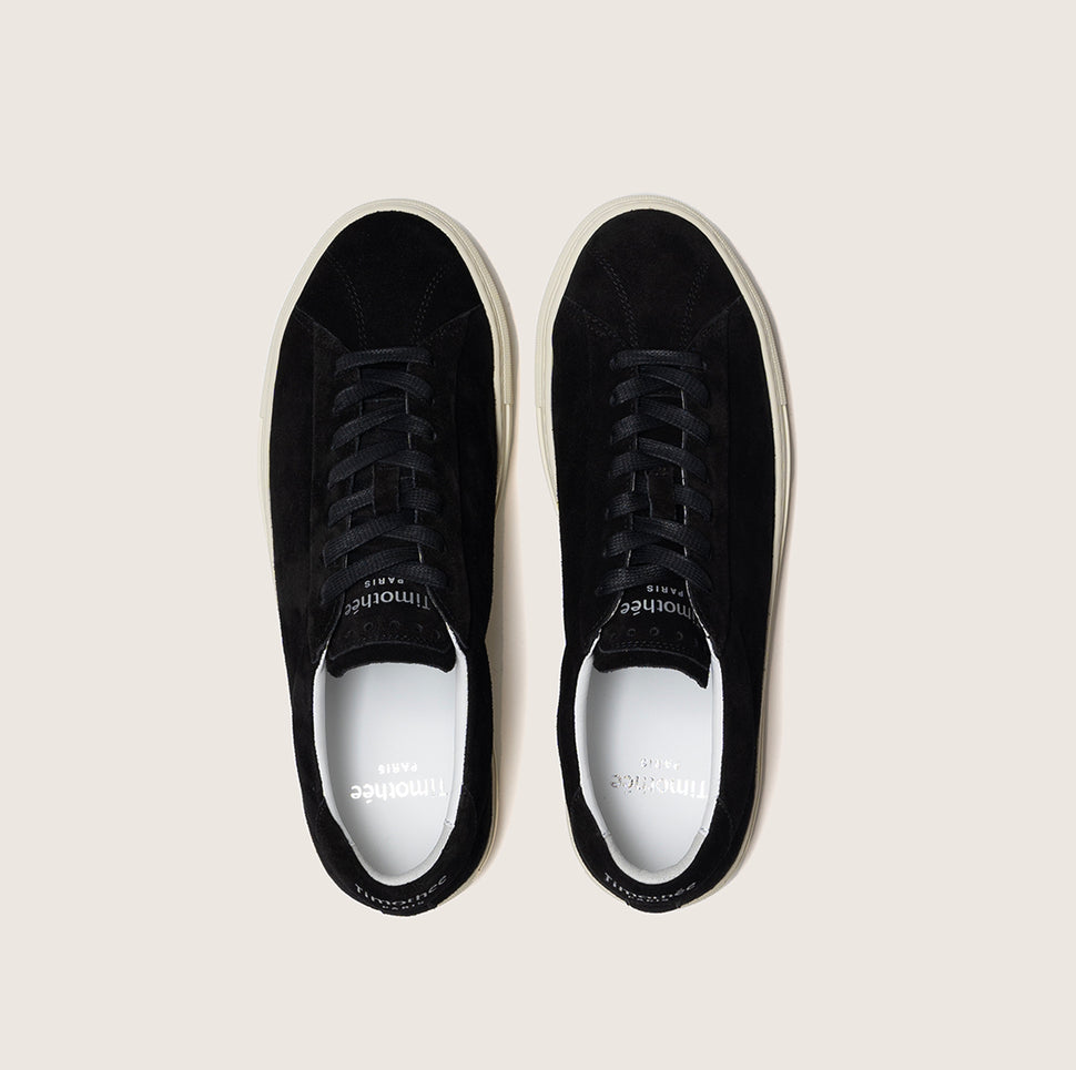 Sneaker Atlantique monochrome black with creme sole  top photo