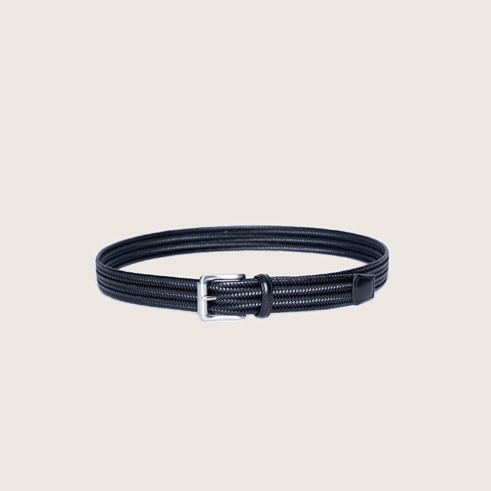 black braided belt elastic and adjustable by french brand timothee paris