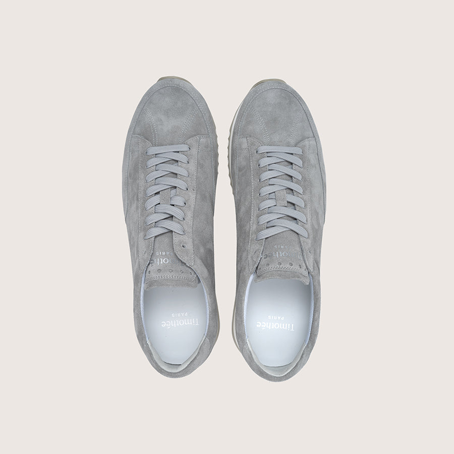Timothee paris sneaker Cabourg Silver Grey suede photo from top