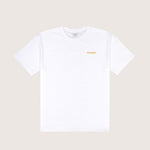 white-short-sleeve-embroidered-timothee-paris-logo-on-chest-oversized-tshirt-front-view-honey-gold