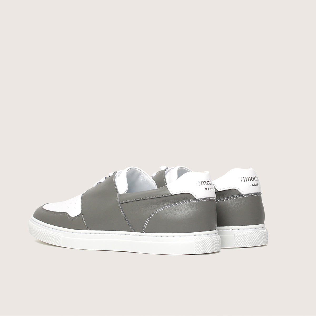 Handcrafted sneaker PYLA storm grey by French brand Timothée Paris back photo
