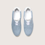 Handcrafted sneaker PYLA lagoon blue mens size by French brand Timothée Paris top photo