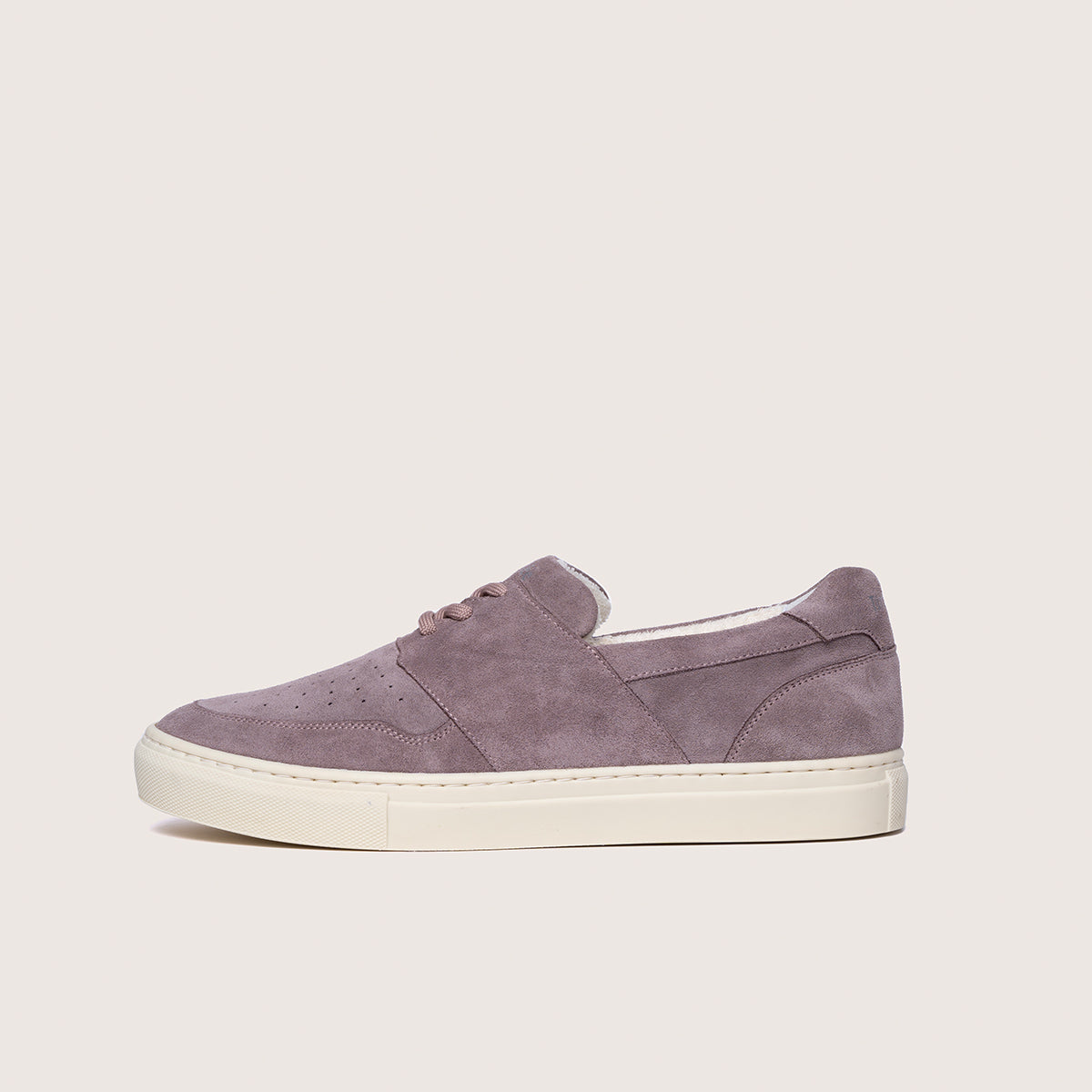 Timothee paris sneaker pyla oyster lilac profile photo suede leather