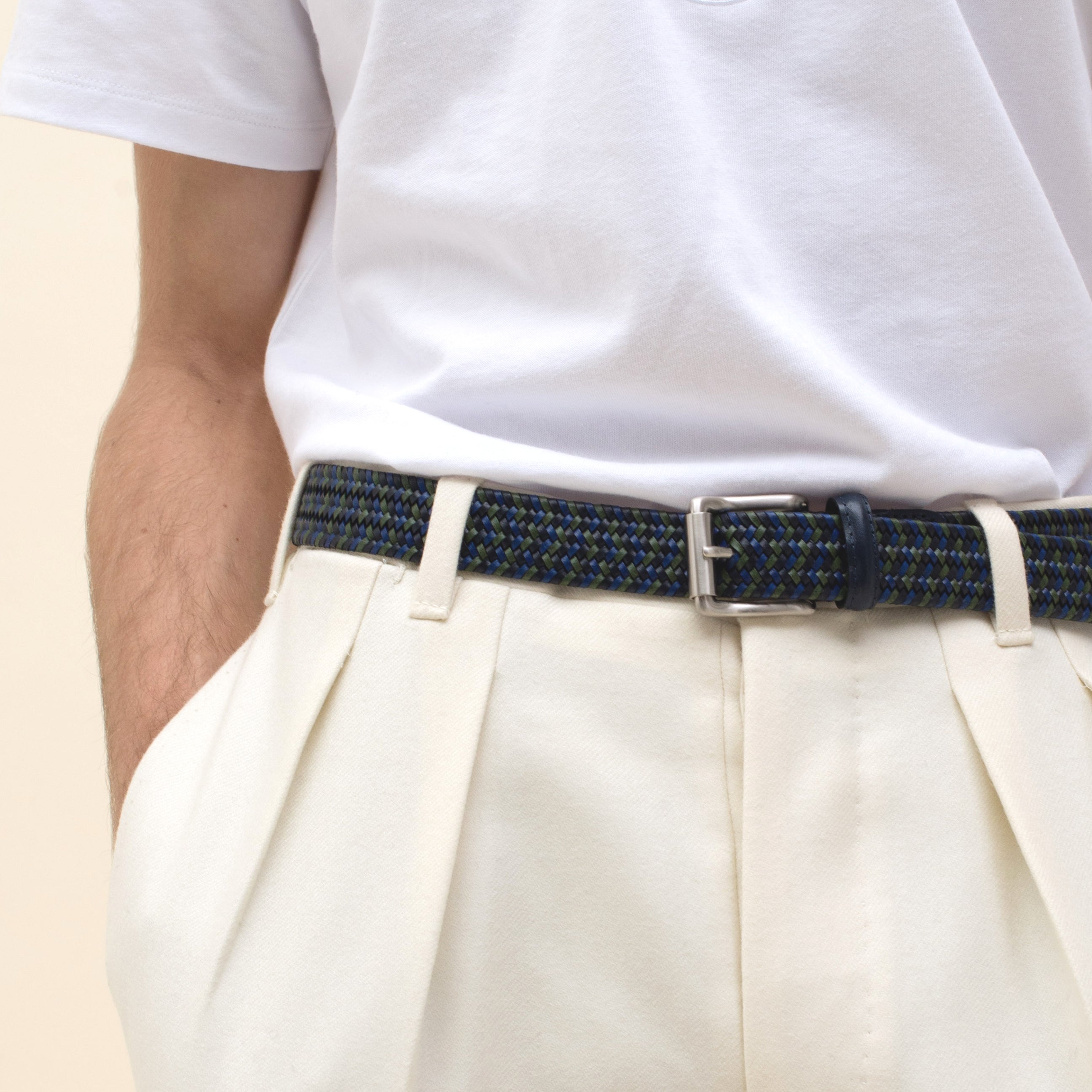 golf style braided belt multi color by french brand timothee paris